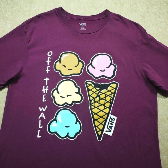 Vans Off The Wall Purple Ice Cream Graphic Tee Shirt #2 - Picture 1 of 6